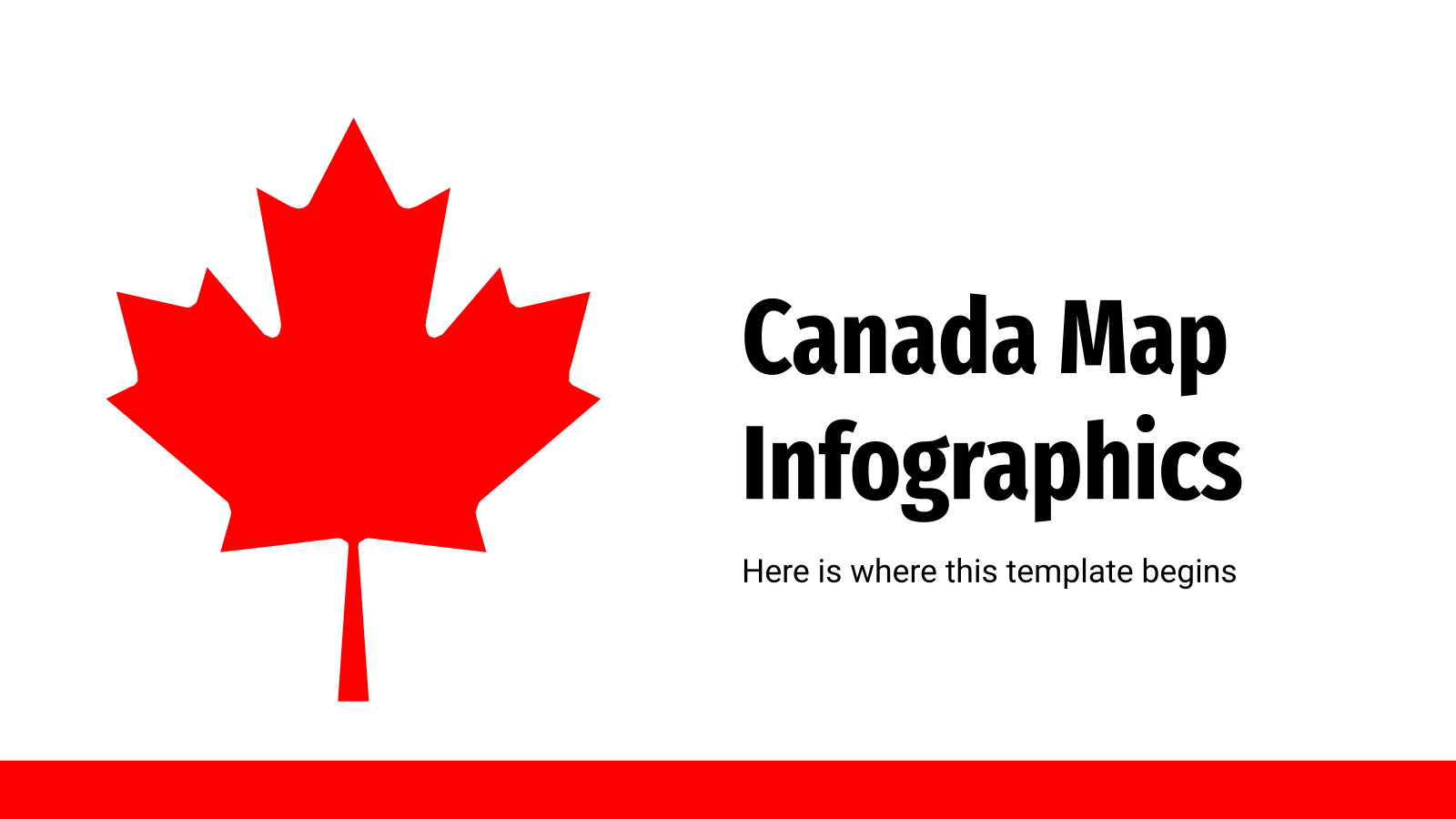 加拿大地图信息图形PPT主题